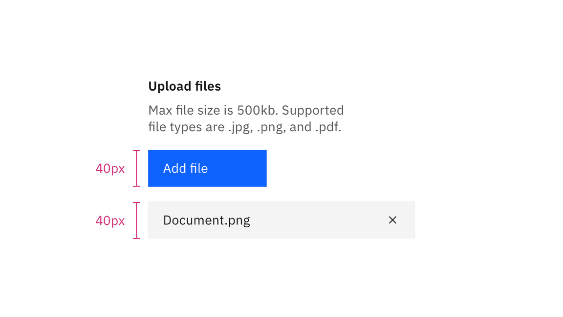 File uploader sizes